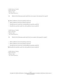 Economics Chapter 2 2 Suppose there is a decrease in both the demand for and supply of a good. What happens to equilibrium price and quantity