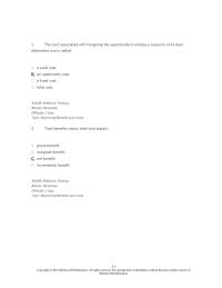 Economics Chapter 3 1 The cost associated with foregoing the opportunity to employ a resource in its best alternative use is called Total benefits minus total cost equals