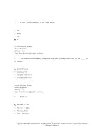 Economics Chapter 9 1 Checking to see whether the most profitable positive sales quantity results in a greater profit than not producing at all is the basis of what rule