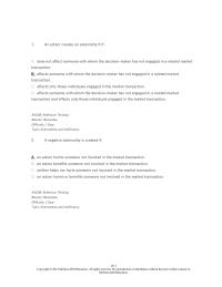 Economics Chapter 20 1 affects someone with whom the decision-maker has not engaged in a related market transaction and affects only those individuals engaged in the market transaction