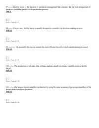 Chapter 9 2 Materials requirement planning relies on the firm’s balance sheet to make sure that the right quantities of finished goods are produced