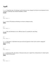 Appendix B Though the types of technology used by businesses have changed over the last several decades, the role of business technology has remained remarkably constant
