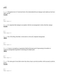 Chapter 12 1 A union is an employee organization that has the main goal of representing its members in employee-management negotiation concerning job-related issues