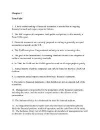 Chapter 1 Chapter 1 Truefalse Basic Understanding Financial Statements Needed Due Ongoing Financial Turmoil And