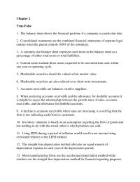 Chapter 2 Chapter 2 December 31 2010 The balance sheet shows the financial position of a company n a particular date