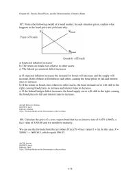 Banking Chapter 6 3 Notice the following model of a bond market. In each situation given, explain what happens to the bond price and yield and why.