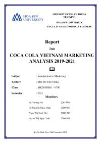 Report Marketing About Cocacola In Viet Nam