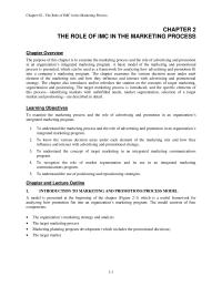 Journalism Chapter 2 Homework To know the various decision areas under each element of the marketing mix and how they influence and interact with advertising and promotional strategy