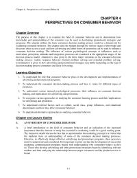 Journalism Chapter 4 Homework A brief introduction to the field of consumer behavior and an indication of the increased importance that this domain of study has assumed in marketing would be a good