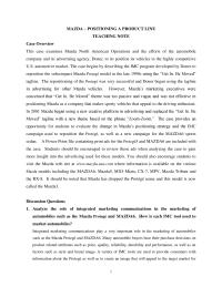 Journalism Teaching Note Homework Do you agree with the decision to use a more mature and less playful approach to advertising for the MAZDA6