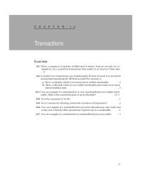 Chapter 14 Homework Give an example of a schedule that is view serializable but not conflict serializable. What is the essential feature of such schedules