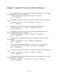 Chemical Engineering Chapter 7 1 Who was the first scientist to propose that the atom had a dense nucleus which occupied only a small fraction of the volume of the atom