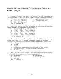 Chemical Engineering Chapter 12 1 Which one of the following quantities is generally not obtainable from a single heating or cooling curve of a substance, measured at atmospheric pressure