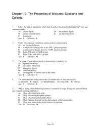 Chemical Engineering Chapter 13 1 Which of the following sets of conditions could exist when two liquids which are completely miscible in one another are mixed