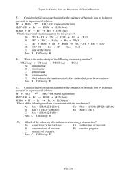 Chemical Engineering Chapter 16 2 Briefly describe the experimental measurements you would make and how you would obtain the activation energy from a suitable linear plot of the experimental data