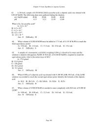 Chemical Engineering Chapter 19 2 Use the following information to calculate the solubility product constant, Ksp, for PbCl2. A saturated solution of PbCl2 in water was prepared and filtered.