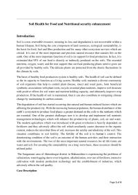 Soil Health for Food and Nutritional security enhancement