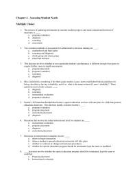Chapter 4 1&nbsp;The process of gathering information to monitor student progress and make educational decisions ifnecessary is