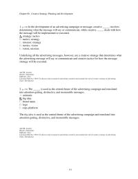 Journalism Chapter 8 1 Which of the following statements is true according to the Hirschman study about the creative people involved in advertising