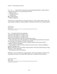 Journalism Chapter 10 3 Which of the following is an example of a marketing factor that has been shown to be important in determining advertising frequency levels