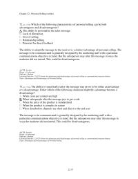 Journalism Chapter 22 3 Personal selling often results in conflicts between sales force and management. Which of the following is the major reason for these conflicts
