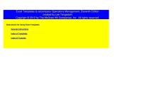Management Chapter 1 Homework&nbsp;Excel Templates to accompany Operations Management, Eleventh Edition&nbsp;created by Lee Tangedahl General Instructions Index of Templates Index of Tutorials