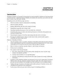 Management Chapter 16 Homework Scheduling techniques are designed to disaggregate the master production schedule into time-phased daily or hourly activities