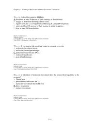 Finance Chapter 17 2 Jane Calvert owns a condominium at the beach which she rents out to vacationers. What type of investment does she hold