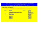 Management Chapter 19 Homework This template is designed to demonstrate the graphical solution for this particular problem only. See the Linear Programming ScreenCam Tutorial for a demonstration of this template