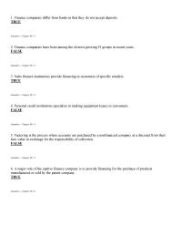 Management Chapter 6 1 Factoring is the process where accounts are purchased by a nonfinancial company at a discount from their face value in exchange for the responsibility of collection