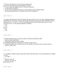 Management Chapter 11 2 If the fee income on this loan is 0.4 percent and the spread over the cost of funds to the bank is 1 percent, what is the expected income on this loan for the current year