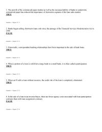 Management Chapter 25 1 The growth of the commercial paper market as well as the increased ability of banks to underwrite commercial paper has reduced the importance of short-term segment of the loan sales market