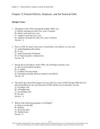Economics Chapter 12 1 D38 Which of the following events occurred during the 2000 to 2003 time-frame and had an important impact on the deficit/surplus projections
