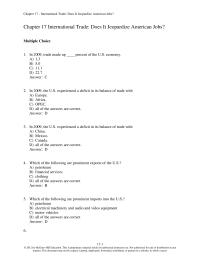 Economics Chapter 17 1 If a country can, with a single unit of labor, produce more of both clothing and computers than another country, then the first country has&nbsp;