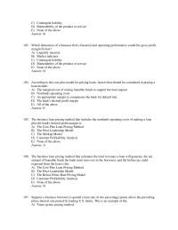 Banking Chapter 17 2 The business loan pricing method that includes the non funds operating costs of making a loan plus the bank’s desired profit margin is