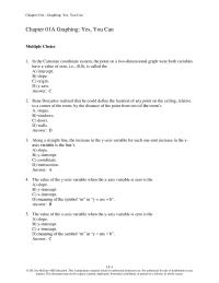 Economics Chapter 1a 1 Rene Descartes realized that he could define the location of any point on the ceiling, relative to a corner of the room