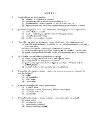 Human Resources Chapter 8 1 Defined The Text Job Evaluation A Measuring Employees Performance B Managements