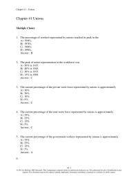 Economics Chapter 41 1&nbsp;If there are powerful unions in a labor market, the use of the supply and demand model to analyze labor markets&nbsp;