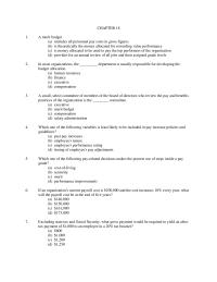 Human Resources Chapter 18 1 Which One The Following Factors Has The Least Influence The Percentage Pay