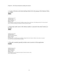 Finance Chapter 2 1 What organization is responsible for setting auditing standards for audits of publicly-traded companies in the U.S