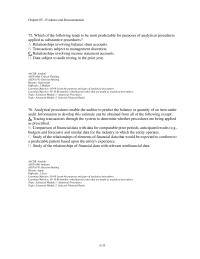 Finance Chapter 5 3 Which of the following tends to be most predictable for purposes of analytical procedures applied as substantive procedures