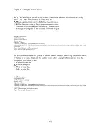 Finance Chapter 10 2 Which of the following procedures would ordinarily be expected to best reveal improper cutoff of sales at the balance sheet date