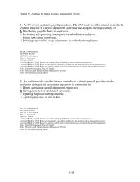 Finance Chapter 12 2 Which of the following is a control activity that most likely could help prevent employee payroll fraud