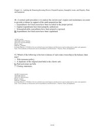 Finance Chapter 14 2 Which of the following audit procedures would be least likely to lead the auditor to find unrecorded fixed asset disposals
