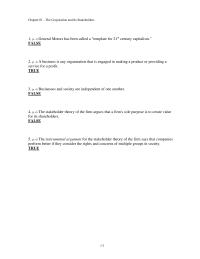 Human Resources Chapter 1 1&nbsp;The instrumental argument for the stakeholder theory of the firm says that companies perform better if they consider the rights and concerns of multiple groups in society