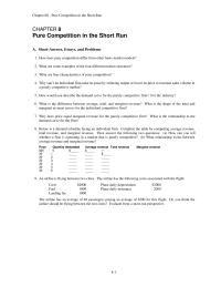 Economics Chapter 8 1 What is the difference between average, total, and marginal revenue?&nbsp; What is the shape of the total and marginal revenue curves for the individual competitive firm