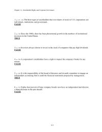 Human Resources Chapter 14 1 The three types of stockholders that own shares of stock in U.S. corporations are individuals, institutions, and government