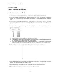 Economics Chapter 14 1&nbsp;if the productivity of the land decreases such that 200,000 less acres are demanded at each price, what will the economic rent be and how much land will be supplied