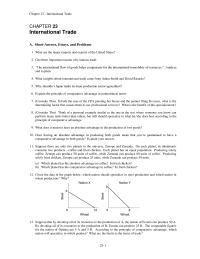 Economics Chapter 23 1 Think of a personal example similar to the one in the text where someone you know can perform many tasks better than others