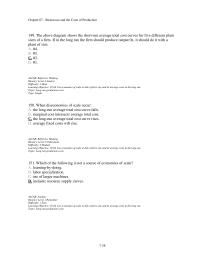Economics Chapter 7d 4 The above diagram shows the short-run average total cost curves for five different plant sizes of a firm